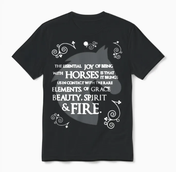 Horse Lovers Gift Unisex T-Shirt in Black