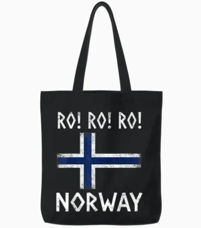 Row Norwegian Viking Norway Flag Culture Row Country Tote Bags - Black
