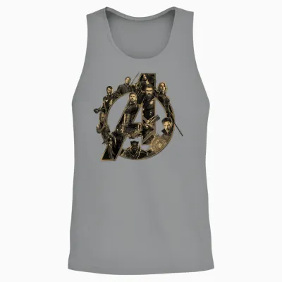 Marvel Avengers Infinity War Logo T-Shirt, Unisex Erwachsene, Kinder, Avengers Fans, Kurzarm, T-Shirt, Cartoon, Schwarz, S, Klassisch Geschnitten Unisex Tank Top - Sport Grey