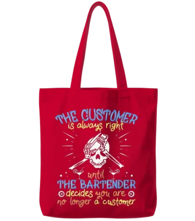 Funny Bartender Tote Bags - Red