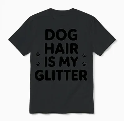 Dog Hair Is My Glitter – Funny Pet Lover Quote Unisex T-Shirt - Black