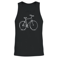 Bicycle Bike Cycle - Line Drawing - Cyclist Biking Unisex Tank Top - Black – 2