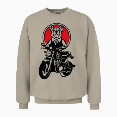 Funny Dog Biker Unisex Sweatshirt - Sand
