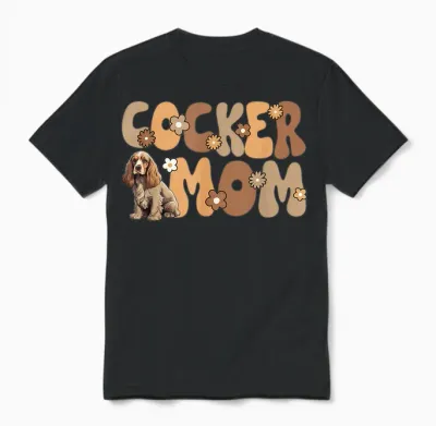 English Cocker Spaniel Groovy, the World's Best Cocker Spaniel Mom Unisex T-Shirt - Black