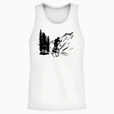 Mountain Biking, Mountain Bike Unisex Tank Top - White