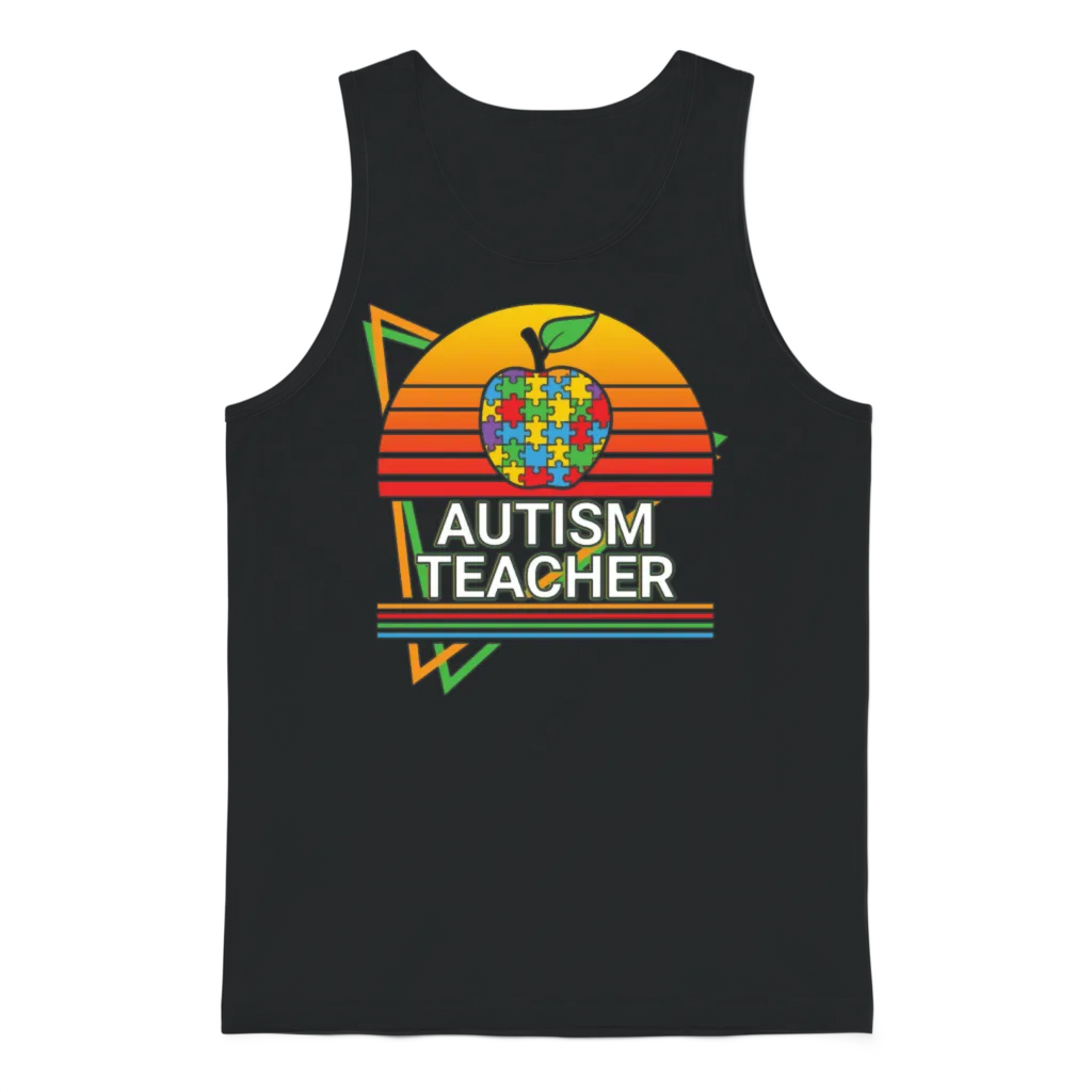 Autism Teacher Retro โ Teachers Unisex Tank Top - Black