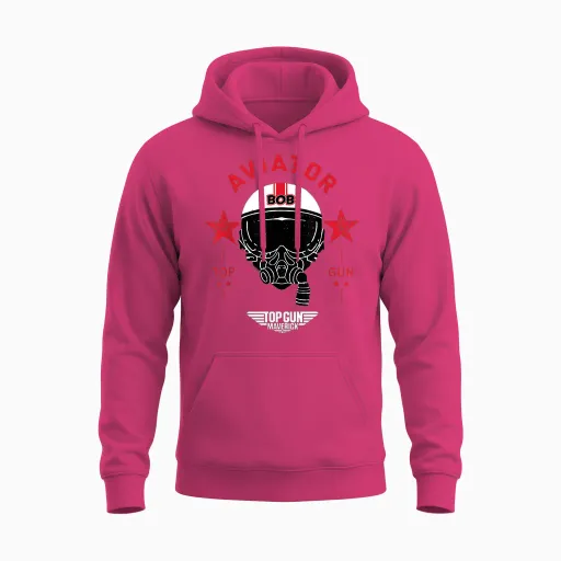 Top Gun Maverick Bob Aviator Helmet T-Shirt, Blue, S Unisex Hoodie in Heliconia