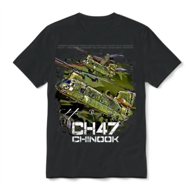 Ch-47 Chinook Helicopter Unisex T-Shirt - Black