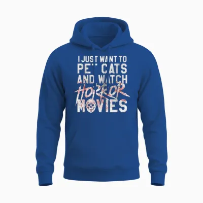 Funny Horror Movie Fan - Halloween Cat Lover Gift Men Women Unisex Hoodie - Royal