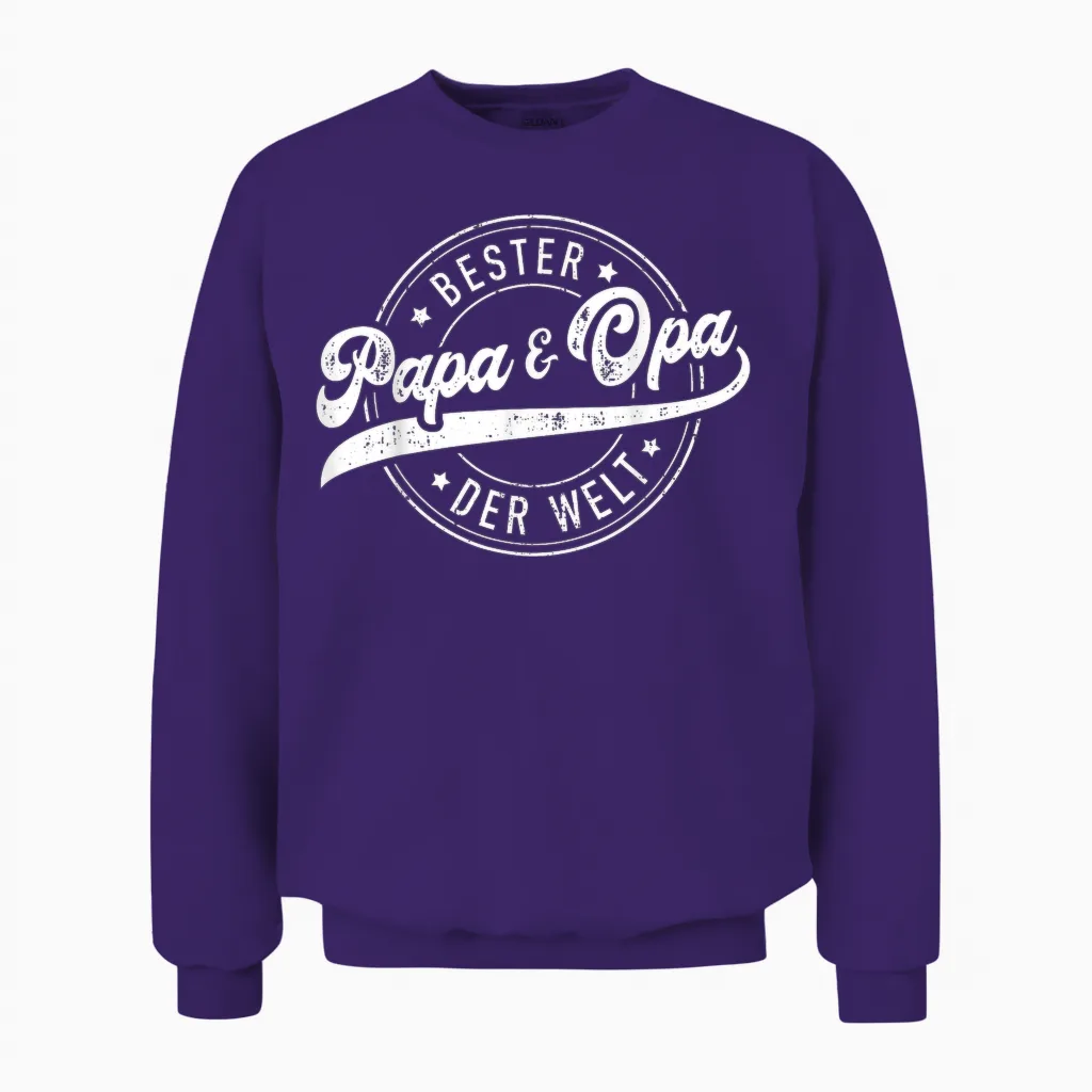 Bester Papa Und Opa Zum Vatertag, Geburtstag Und Weihnachten Unisex Sweatshirt in Purple