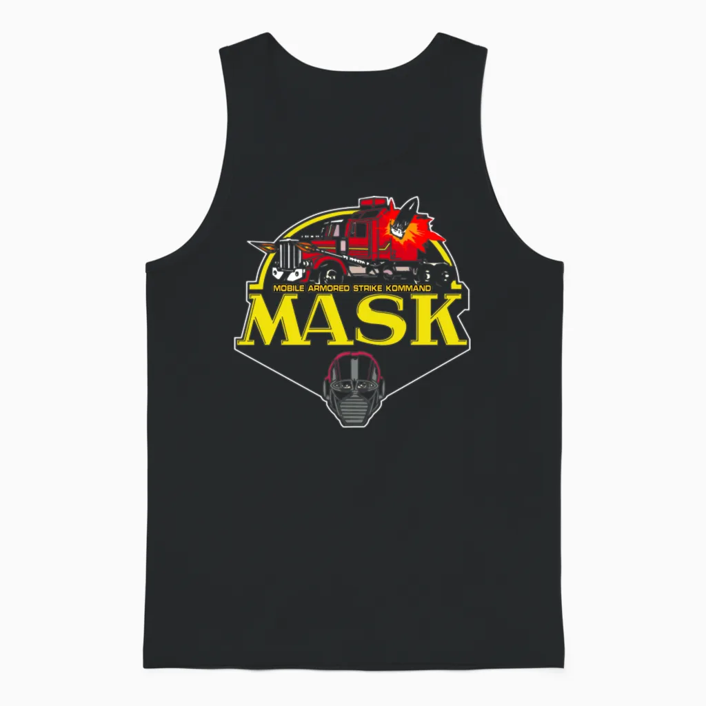 Mask Classic 80's Cartoon Series Unisex Tank Top in Black
