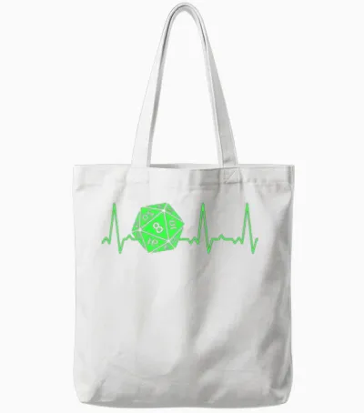 Heartbeat Dice Tote Bags - White
