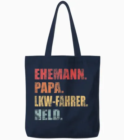 Lkw-Fahrer Papa Vater Ehemann Lastwagen Lkw Fahrer Vatertag Tote Bags - Navy