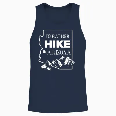 I D Rather Hike in Arizona Unisex Tank Top - Navy