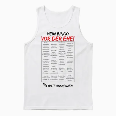 Jga Bingo Men's Groom Party Task Wedding T-Shirt T-Shirt, White, S Unisex Tank Top - White