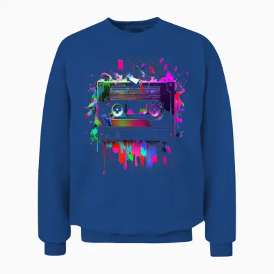 80er 90er Jahre Retro Party Verkleidung Kassette Tape Unisex Sweatshirt - Royal