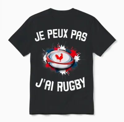 Children's Rugby Jersey "je Peux Pas J'ai Rugby" Unisex T-Shirt - Black