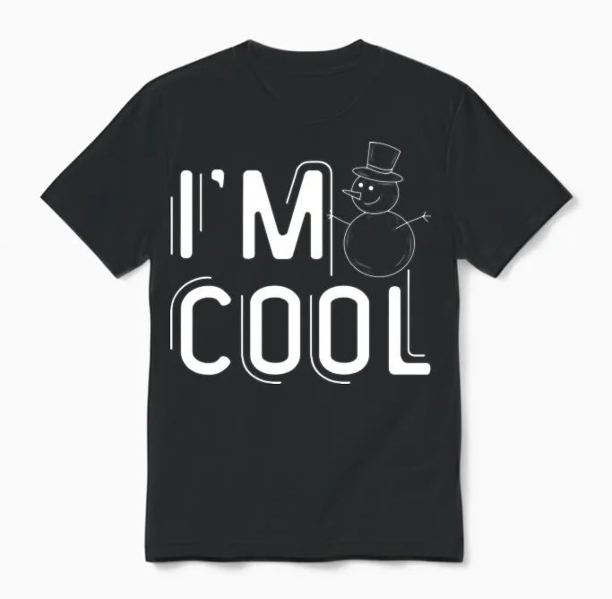 Cool Best Selling Snowman Design Unisex T-Shirt in Black