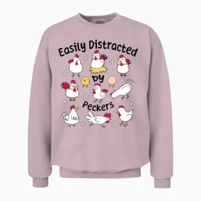 Funny Chicken Funny Sarcastic Unisex Sweatshirt - Light Pink