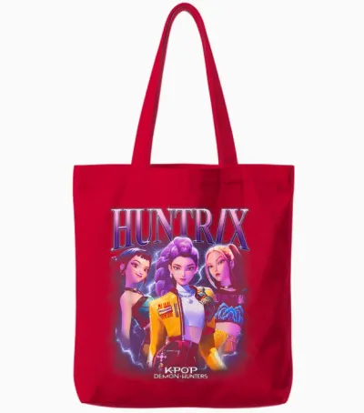 Kpop Demon Hunters Huntr/x Heartthrob Officially Licensed Tote Bags - Red