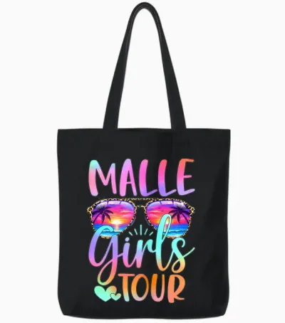 Malle Girls Tour Palmen Sonnenbrille Mallorca Urlaub Tote Bags - Black