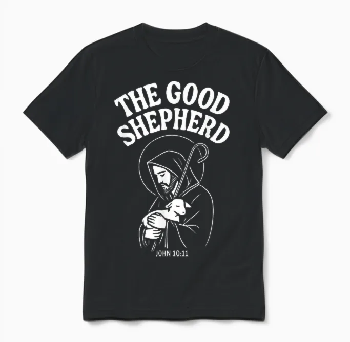 Le Bon Berger Jésus De Nazareth Jean 10:11 Unisex T-Shirt in Black