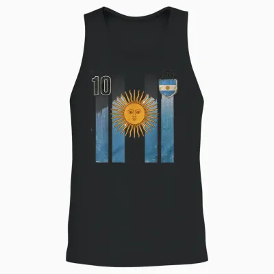 Argentine Tshirt Hommes Argentine Drapeau Tenue Unisex Tank Top - Black