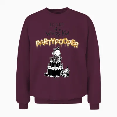 Diary of a Wimpy Kid Party Pooper Cover Unisex Sweatshirt - Maroon
