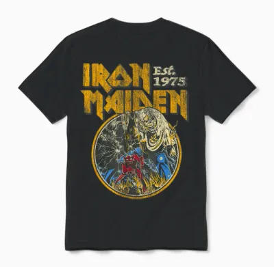 Iron Maiden - Vintage Beast Circle Red Unisex T-Shirt - Black