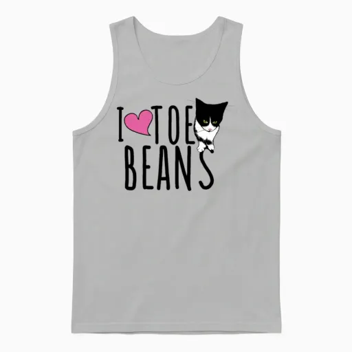 I Love Toe Beans Unisex Tank Top in Ash