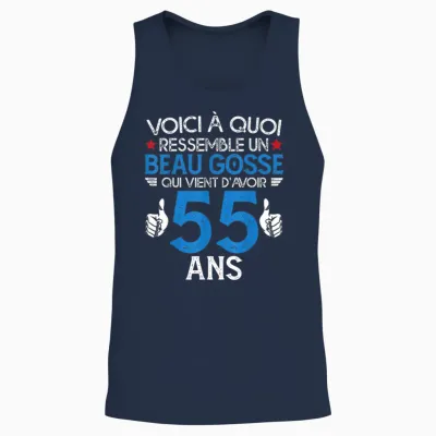 Beau Gosse Who Just Turned 55 Years Old - Birthday Joke Unisex Tank Top - Navy
