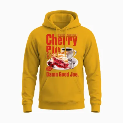 Twin Peaks Cherry Pie and Joe Rr Diner Tv Show T-Shirt, Black, S Unisex Hoodie - Gold