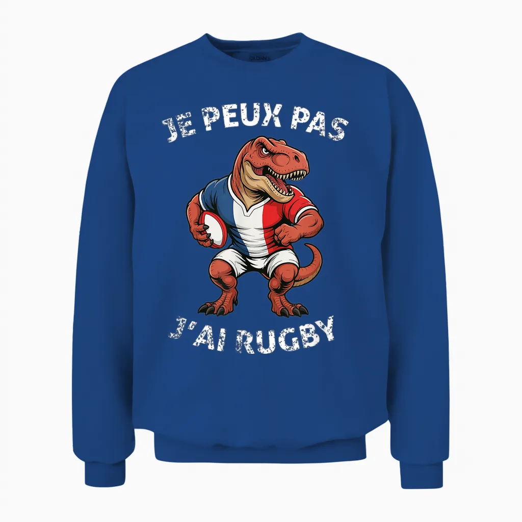 Je Peux Pas J'ai Rugby Player Rugby Lovers Sport Rugby Unisex Sweatshirt in Royal