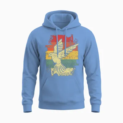Pigeon Retro Unisex Hoodie - Carolina Blue