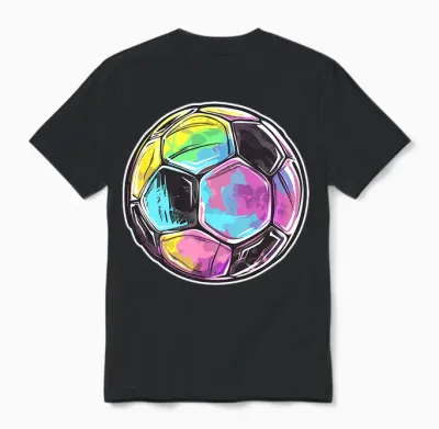 Graphique Ballon De Foot T-Shirt Haut De Gamme Unisex T-Shirt - Black