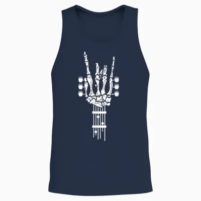 Rock and Roll Punk Rock Band Concert Guitar Accessories Gift Unisex Tank Top - Navy