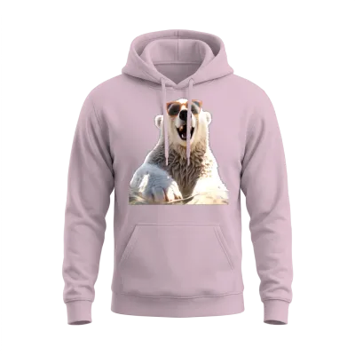 Polar Bear Sunglasses Animal I Love Cute Bears Unisex Hoodie - Light Pink