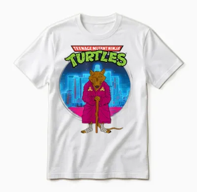 Mademark X Teenage Mutant Ninja Turtles - Original Teenage Mutant Ninja Turtles Splinter the Rat Unisex T-Shirt - White