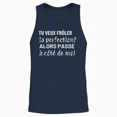 You Want to Touch Perfection Funny Gift Man Woman Unisex Tank Top - Navy