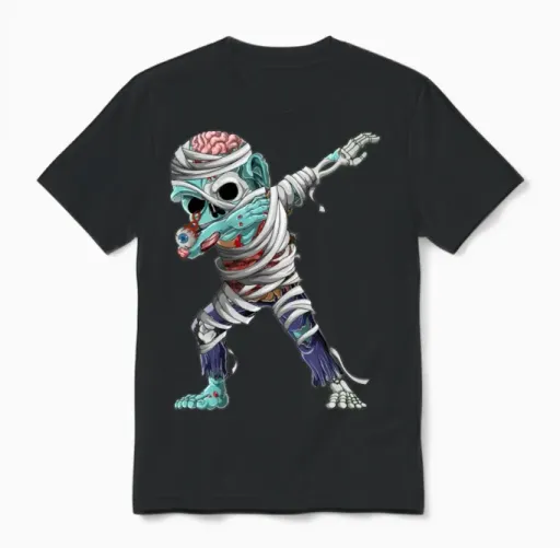 Dabbing Mummy Zombie Halloween Costume Zombie Dab Unisex T-Shirt in Black
