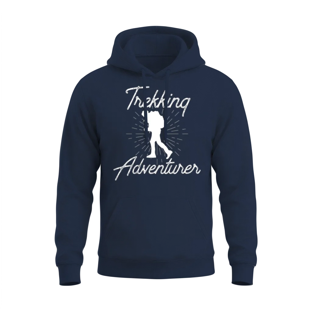 Trekking Adventurer Hike Hiking Hiker Lover Unisex Hoodie - Navy