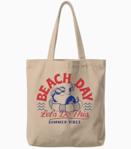 Minions Phil Beach Day Summer Vibes Tote Bags in Natural