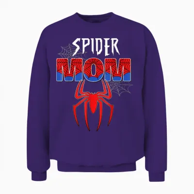 Women Spider Mom Mother's Day Matching Family Birthday Unisex Sweatshirt - Purple