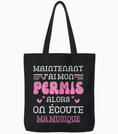 Driving License Gift Girl, Driving Car Humor Tote Bags - Black