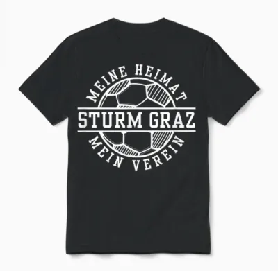 Graz Sturm Football Home Fan Styria Austria Stadium T-Shirt, Black Unisex T-Shirt - Black