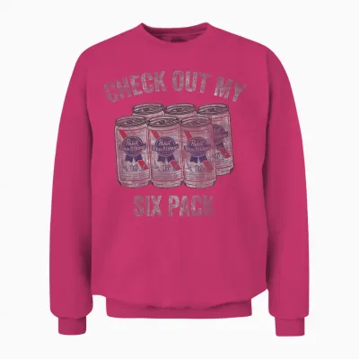 Pabst Check Out My Six Pack Unisex Sweatshirt - Heliconia