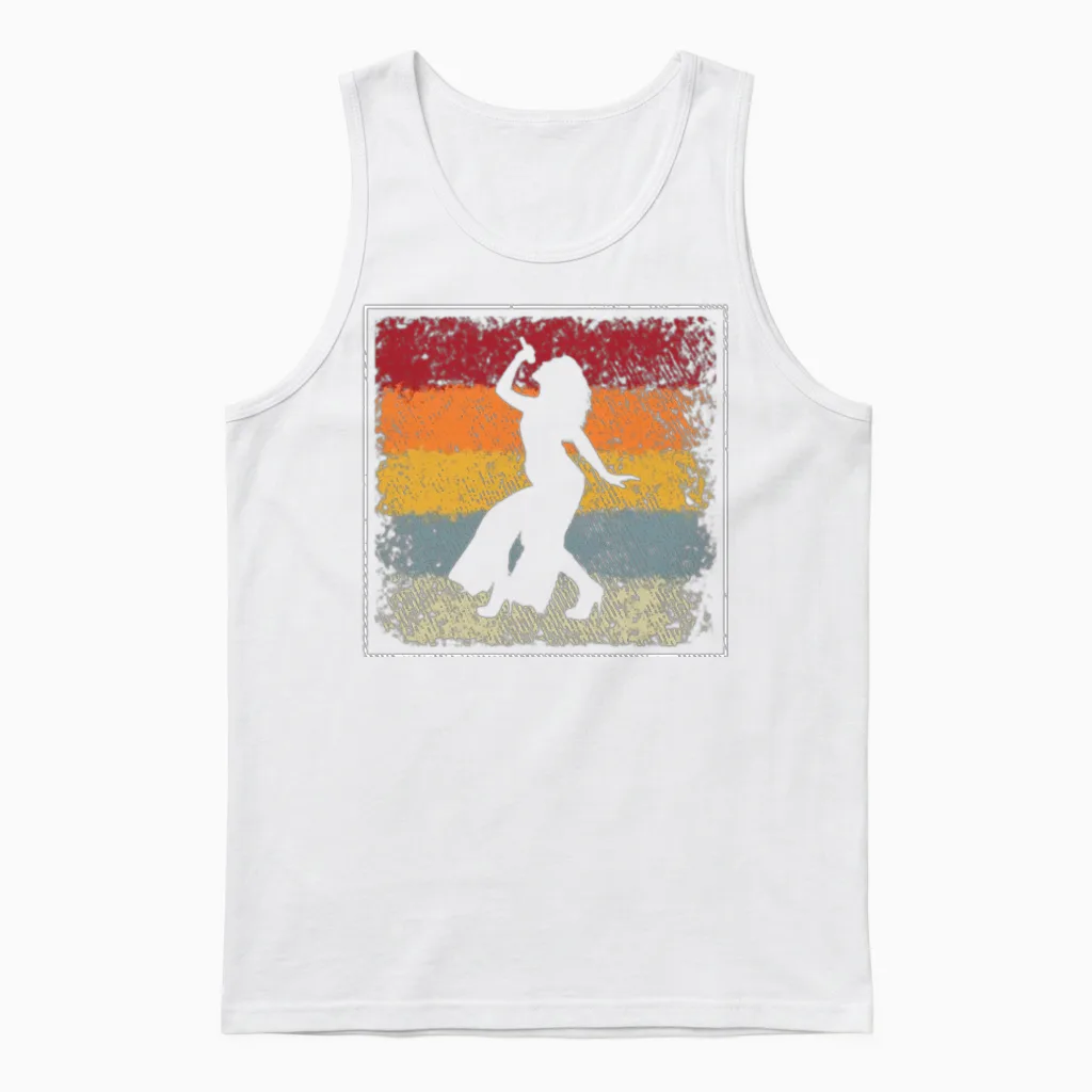 Singer Retro Unisex Tank Top in White