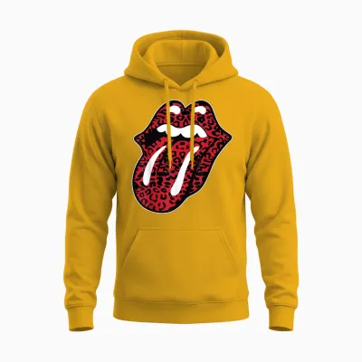 Offizielle the Rolling Stones Leopardenzunge T-Shirt, Schwarz, Unisex Erwachsene, Unisex-Kinder, Kurzarm, T-Shirt, S, Eu 38/40 Unisex Hoodie - Gold