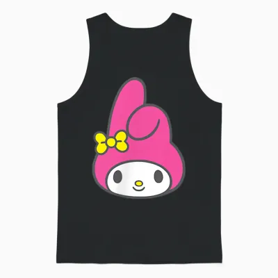 My Melody Front and Back Logo Unisex Tank Top - Black