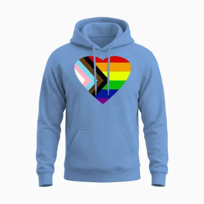 Pride Progress Rainbow Flag Lgbt Unisex Hoodie - Carolina Blue
